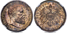 Saxe-Coburg-Gotha. Alfred Proof 5 Mark 1895-A PR65 NGC, Berlin mint, KM160, Dav-828, J-146. A low-mintage and highly elusive one-year type from the Ge...