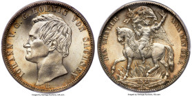 Saxony. Johann V "Victory" Taler 1871-B MS66+ PCGS, Dresden mint, KM1230, Dav-898. Commemorating the victorious conclusion of Franco-Prussian war. Wit...