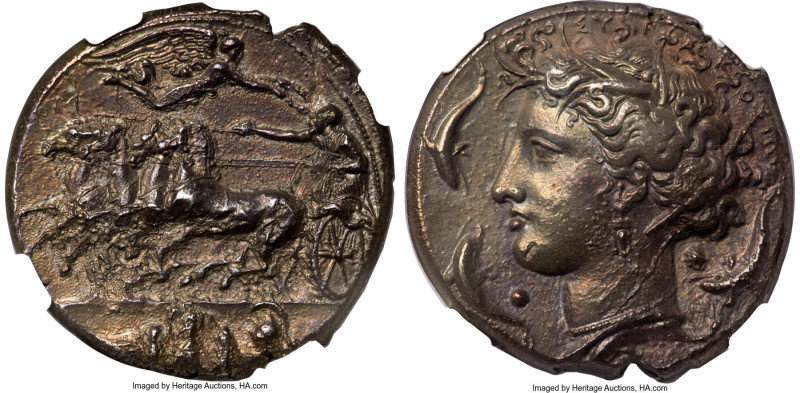 SICILY. Syracuse. Dionysius I (405-370 BC). AR decadrachm (36mm, 42.32 gm, 5h). ...