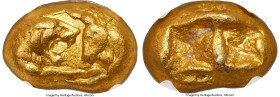 LYDIAN KINGDOM. Croesus (561-546 BC). AV stater (16mm, 10.64 gm). NGC Choice VF 4/5 - 5/5. Croeseid "heavy" standard, Sardes, ca. 561-550 BC. Confront...