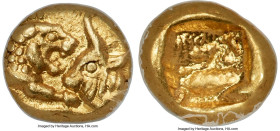 LYDIAN KINGDOM. Croesus (561-546 BC). AV 1/12 stater or hemihecte (6mm, 0.67 gm). NGC Gem MS 5/5 - 5/5. Croeseid "light" standard, Sardes, ca. 550-546...