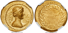 Julius Caesar, as Dictator for the Fourth Time and Consul for the Fifth Time (44 BC). AV aureus (20mm, 8.07 gm, 11h). NGC Choice VF 4/5 - 4/5. Rome. C...