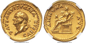 Vespasian (AD 69-79). AV aureus (19mm, 7.25 gm, 6h). NGC Choice XF 5/5 - 3/5. Rome, AD 77-78, CAESAR VESPASIANVS AVG, laureate head of Vespasian left ...