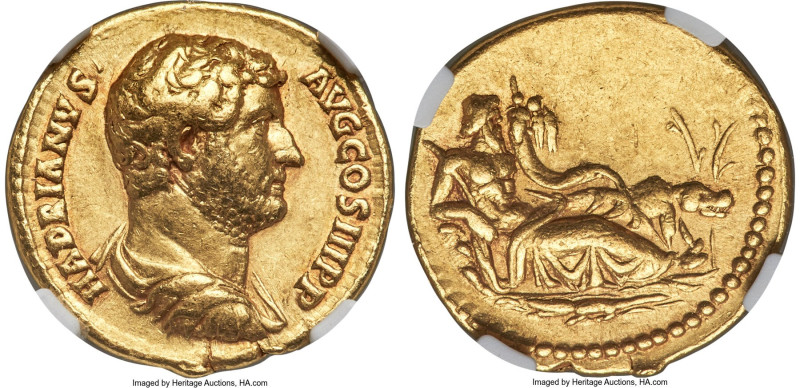 Hadrian (AD 117-138). AV aureus (19mm, 7.13 gm, 1h). NGC Choice VF 5/5 - 3/5, Fi...