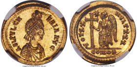 Aelia Pulcheria, Eastern Roman Empire (AD 414-453). AV solidus (21mm, 4.46 gm, 5h). NGC Choice MS 5/5 - 4/5. Constantinople, AD 423-425. AEL PVLCH-ERI...