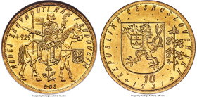 Republic gold 10 Dukatu 1931 MS64 NGC, Kremnitz mint, KM14, Fr-4. Mintage: 1,239. One of a handful of these impressionable 10 Dukatu in this very sale...