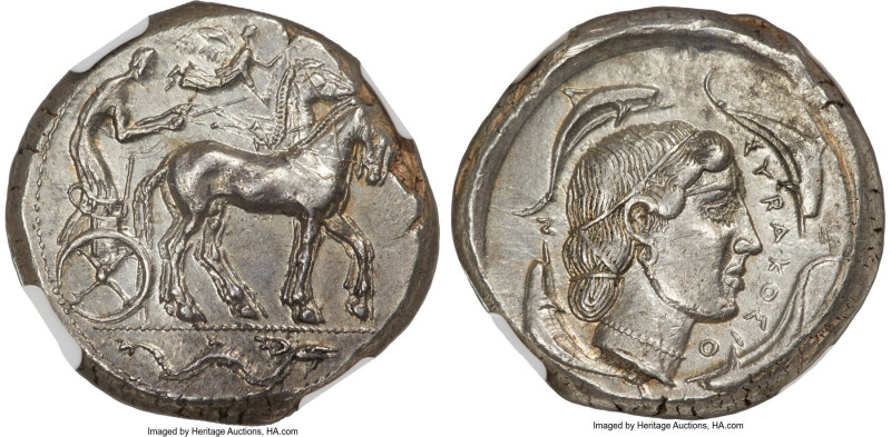 SICILY. Syracuse. Second Democracy (ca. 466-405 BC). AR tetradrachm (25mm, 17.46...