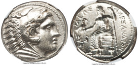 MACEDONIAN KINGDOM. Alexander III the Great (336-323 BC). AR tetradrachm (25mm, 17.24 gm, 11h). NGC MS 5/5 - 4/5. Posthumous issue of Amphipolis, ca. ...