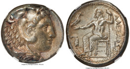 MACEDONIAN KINGDOM. Alexander III the Great (336-323 BC). AR tetradrachm (24mm, 17.20 gm, 3h). NGC Choice AU S 5/5 - 5/5, Fine Style. Lifetime issue o...