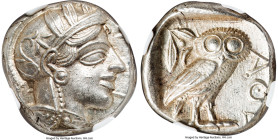 ATTICA. Athens. Ca. 440-404 BC. AR tetradrachm (21mm, 17.21 gm, 10h). NGC Choice MS 4/5 - 5/5. Mid-mass coinage issue. Head of Athena right, wearing e...