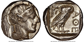 ATTICA. Athens. Ca. 440-404 BC. AR tetradrachm (23mm, 17.21 gm, 7h). NGC MS S 5/5 - 5/5. Mid-mass coinage issue. Head of Athena right, wearing earring...