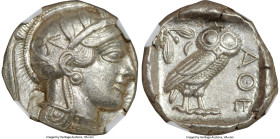 ATTICA. Athens. Ca. 440-404 BC. AR tetradrachm (24mm, 17.19 gm, 4h). NGC MS 5/5 - 4/5. Mid-mass coinage issue. Head of Athena right, wearing earring, ...