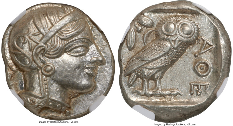 ATTICA. Athens. Ca. 440-404 BC. AR tetradrachm (24mm, 17.21 gm, 7h). NGC MS 5/5 ...