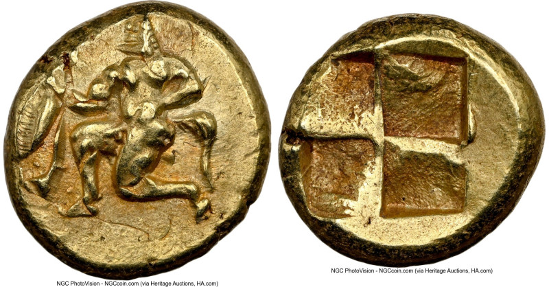 MYSIA. Cyzicus. Ca. 550-450 BC. EL sixth-stater or hecte (11mm, 2.68 gm). NGC AU...