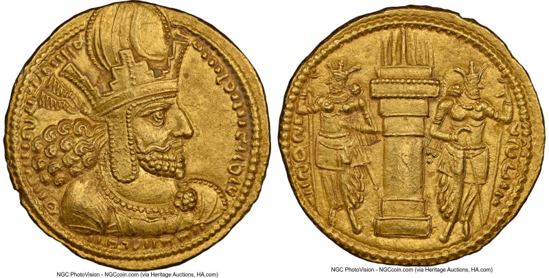 SASANIAN KINGDOM. Shahpur I (AD 240-272). AV dinar (21mm, 7.36 gm, 2h). NGC MS 5...