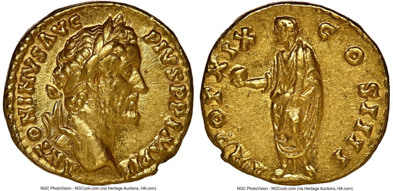 Antoninus Pius, as Augustus (AD 138-161). AV aureus (18mm, 6.94 gm, 11h). NGC AU...