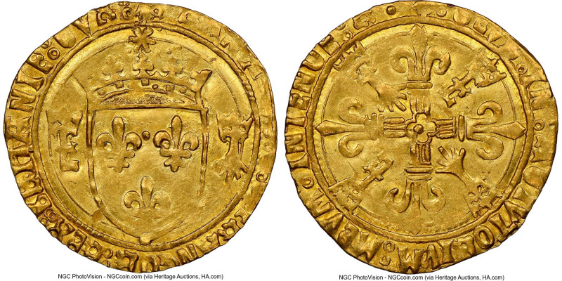 Brittany. François I gold Ecu d'Or au soleil de Bretagne ND (1515-1547) MS64 NGC...