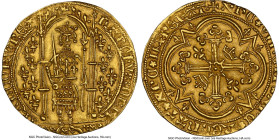 Charles V (1364-1380) gold Franc à Pied ND (from 1365) ND MS64 NGC, Uncertain mint, Fr-284, Dup-360. 3.76gm. KAROLVS • DI • GR | FRAnCORV • RЄX (annul...