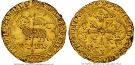 Charles VI gold Agnel d'Or ND (1380-1422) MS62 NGC, Paris mint (pellet below 18th letter), Fr-290, Dup-372 var. 2.55gm. A lovely lamb-decorated Agnel ...