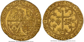 Anglo-Gallic. Henry VI (1422-1461) gold Salut d'Or ND (1422-1450) MS62 NGC, Rouen mint, Lion mm, Fr-301, Dup-443A. 3.48gm. Well-centered, well-struck,...