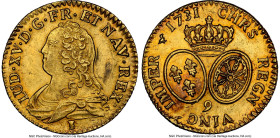 Louis XV gold Louis d'Or 1731-(9) MS62 NGC, Rennes mint, KM489.26, Gad-340. A wholesome Louis XV gold piece with a light veil of tone, most notable ar...