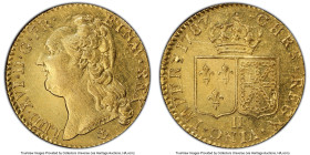 Louis XVI gold Louis d'Or 1787-H MS62 PCGS, La Rochelle mint, KM591.6, Gad-361. 1st semester coinage. No dot under D of LUD. A mint/date combination t...