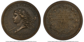 Republic cast "National Convention" Medal L'An I (1792) MS63 PCGS, Maz-318, Gad-338. 38mm. By Andre Galle. A beautifully rendered example of this hist...