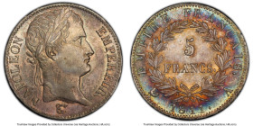 Napoleon 5 Francs 1811-A MS62 PCGS, Paris mint, KM694.1, Gad-584, F-307. Featuring immensely lovely rainbow toning on the reverse, amplifying the visu...