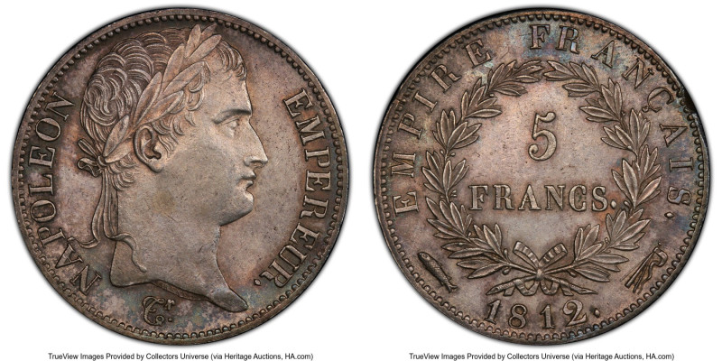 Napoleon 5 Francs 1812-(Flag) MS62 PCGS, Utrecht mint, KM694.17, Gad-584. The so...