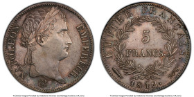 Napoleon 5 Francs 1812-(Flag) MS62 PCGS, Utrecht mint, KM694.17, Gad-584. The sole specimen at PCGS, this near-Choice specimen boasts dapples of petro...