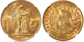 Republic gold 100 Francs 1886-A MS62 NGC, Paris mint, KM832, Fr-590. An attractive example with cartwheel luster and crisp details. HID09801242017 © 2...