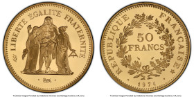 Republic gold Specimen Piefort 50 Francs 1974 SP66 PCGS, Paris mint, KM-P510. Mintage: 241. Always an in-demand type due to miniscule mintages and the...