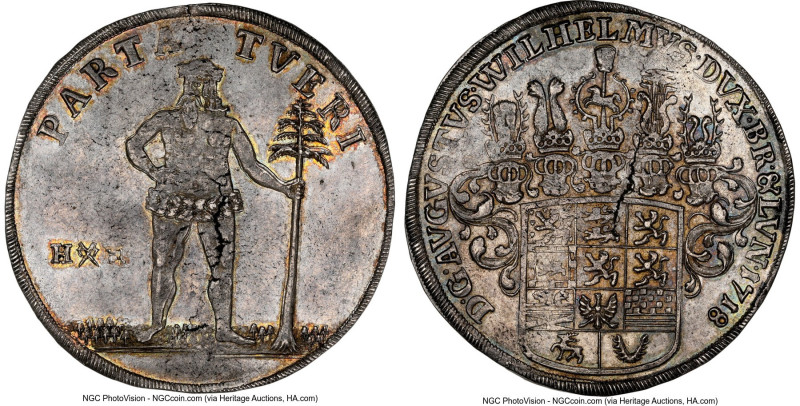 Brunswick-Wolfenbüttel. August Wilhelm Taler 1718-HH MS63 NGC, Zellerfeld mint, ...