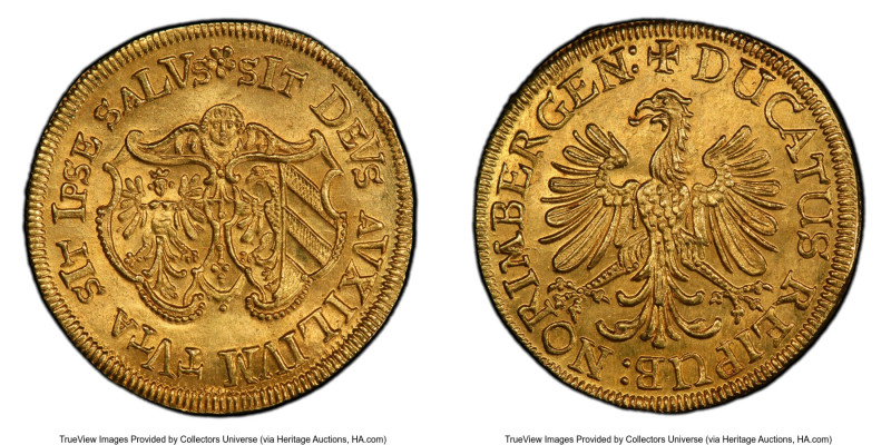 Nürnberg. Free City gold Ducat 1640-(c) MS64 PCGS, KM155, Fr-1826. Dated in chro...