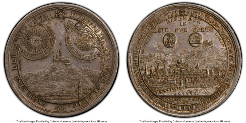 Saxe-Eisenach. City of Eisenach Medal 1717 MS63 PCGS, Merseburger-4125 (RR). 28....