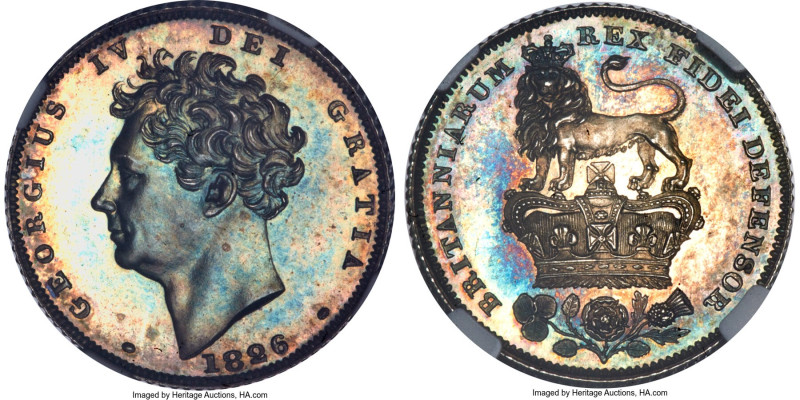 George IV Proof 6 Pence 1826 PR66 NGC, KM698, S-3815. Bare Head type. A distinct...