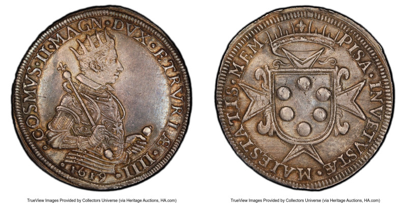 Pisa. Cosimo II de Medici Tallero 1619 MS62 PCGS, KM16.3, Dav-4195. COSMVS II MA...