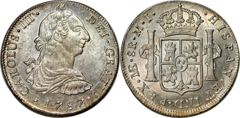 Charles III 8 Reales 1787 LM-MI MS63 NGC, Lima mint, KM78a, Cal-1057. Among the ...