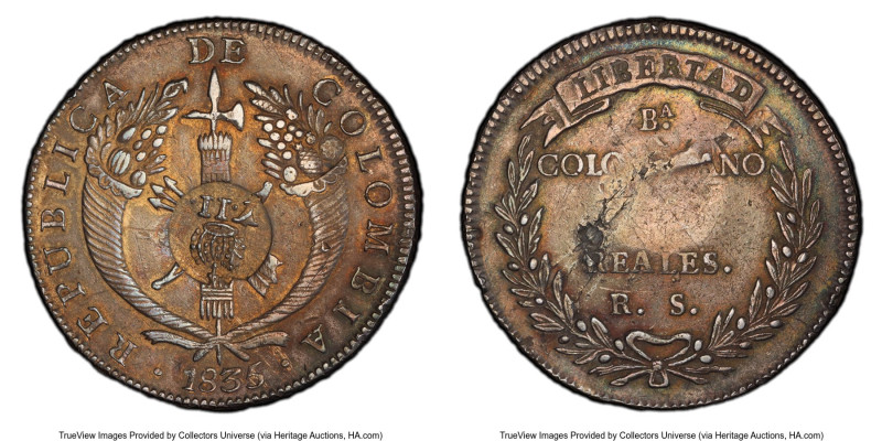 Spanish Colony. Isabel II Counterstamped 8 Reales ND (1834-1837) VF35 PCGS, KM10...