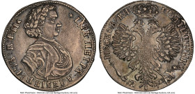 Peter I Poltina (1/2 Rouble) 1707 AU55 NGC, Kadashevsky mint, KM-A129, Bit-371. Slavonic date. A gently circulated piece that has accrued a lovely and...