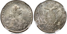 Catherine II Rouble 1776 CПБ-ЯБ MS61 NGC, St. Petersburg mint, KM-C67a.2, Bit-221. Highly attractive for the grade, blessed with profusely lustrous fi...