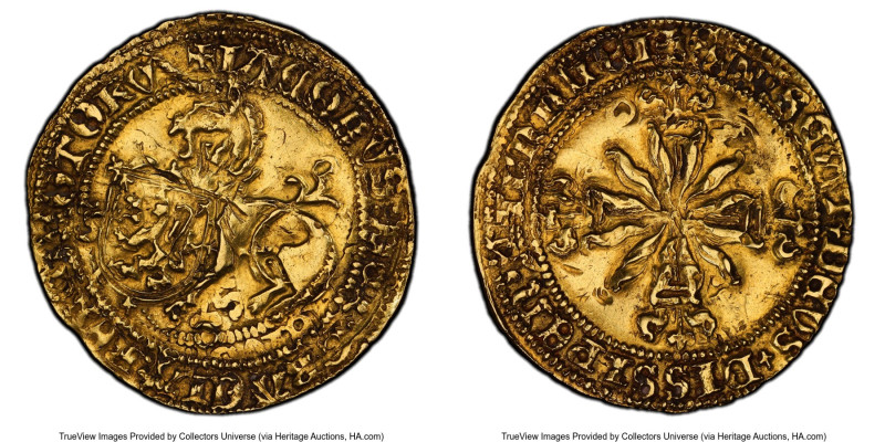 James IV (1488-1513) gold Unicorn ND AU Details (Cleaning) PCGS, Edinburgh mint,...