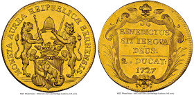 Bern. Canton gold 2 Ducat 1727 MS64 NGC, KM96, Fr-165, HMZ-2-212d. 6.86gm. A regal Swiss gold type much more frequently encountered lightly handled or...