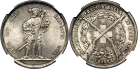 Confederation "Bern Shooting Festival" 5 Francs 1857 MS66 NGC, KM-XS4. An ever-popular type we almost never handle in as fine a certification as seen ...