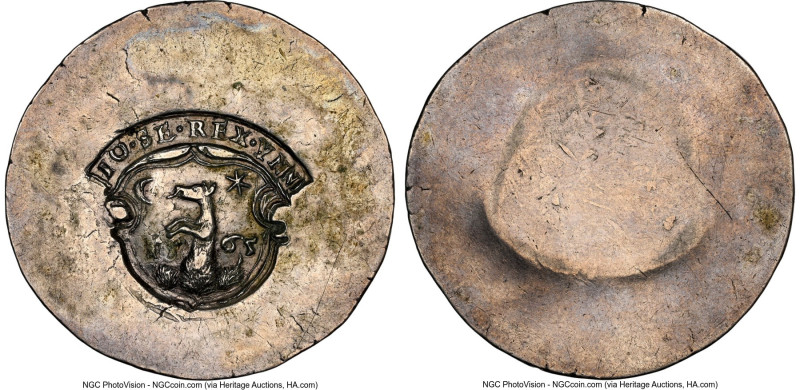 Johann II Uniface Siege Taler 1565 AU58 NGC, Dav-8796, Resch-53. A lovely repres...