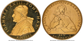 John XXIII gold "Gregor Barbarigo" Medal Anno III (1960) PR66 Ultra Cameo NGC, Rinaldi-155. 66.81gm. By Giampaoli. Another weighty gold offering from ...