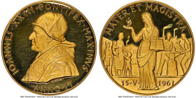 John XXIII gold "Mother & Teacher" Medal Anno IV (1961) PR66 Ultra Cameo NGC, Rinaldi-156. 67.64gm. By Giampaoli. The last of this impressive run of c...