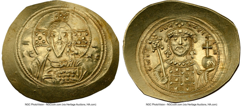 Michael VII Ducas (AD 1071-1078). AV/EL histamenon nomisma scyphate (29mm, 4.51 ...