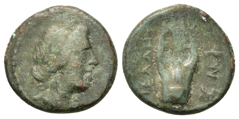 Macedon, Pella, c. 187-168/7 BC. Æ (19mm, 5g). Laureate head of Apollo right. R/...