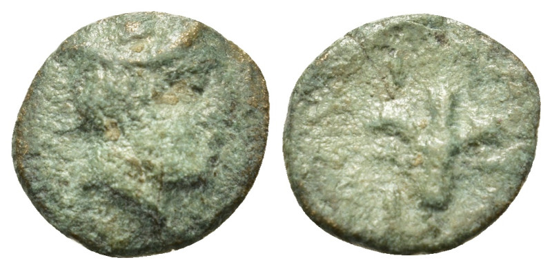 Macedon, Tragilos, c. 420-400 BC. Æ (10mm, 0.7g). Head of Hermes right, wearing ...